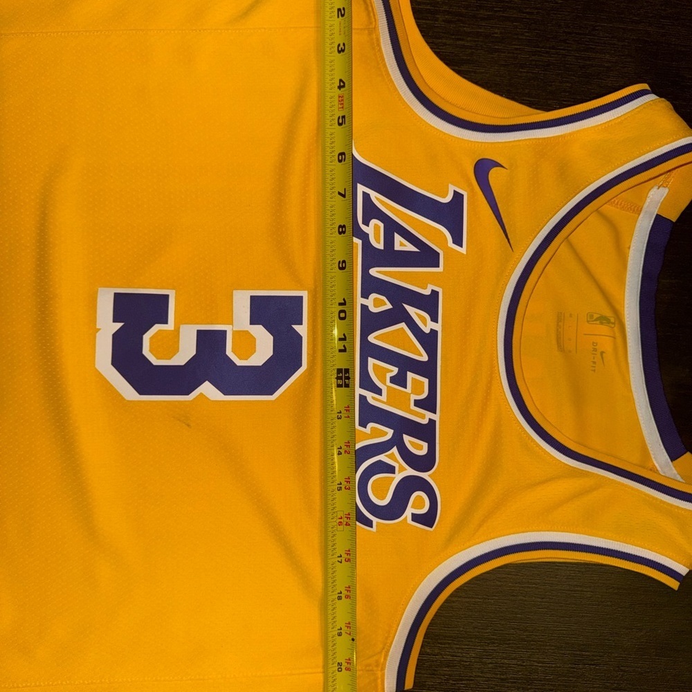 Nike Lakers Anthony Davis #3 Gold and Purple Basketball Jersey - Picture 7 of 7